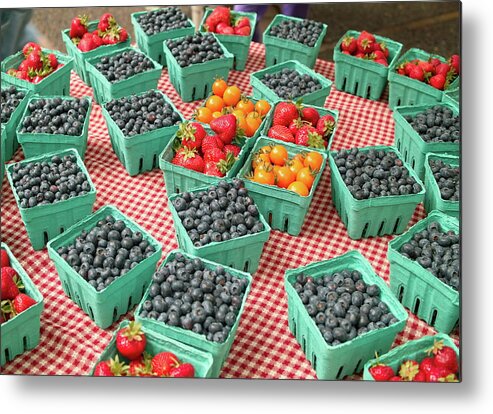 Fruit Carton Metal Print featuring the photograph Organic Fruits by By Tourtrophy