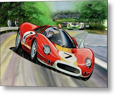 Art Metal Print featuring the painting P68 Through Karousel by Simon Read
