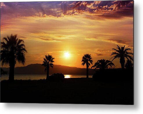 Landscape Metal Print featuring the photograph Palm Beach in Greece by Milena Ilieva