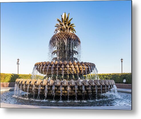 South Carolina Metal Print featuring the photograph Pineapple Fountain by Framing Places