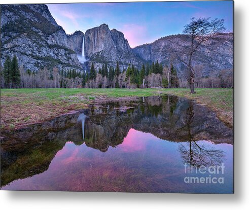 Yosemite Metal Print featuring the photograph Pink Sky and Reflections Over Yosemite by Mimi Ditchie