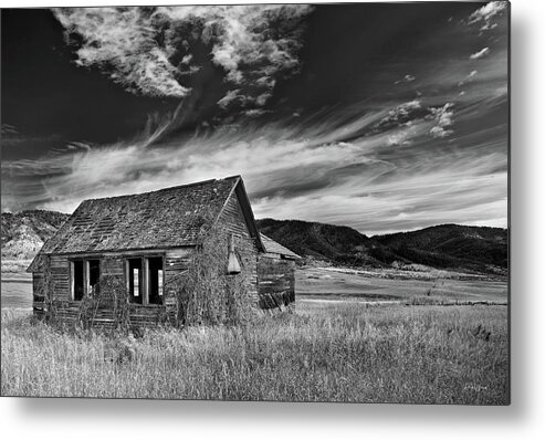 Antiquated Metal Print featuring the photograph Pioneer Cabin  by Leland D Howard