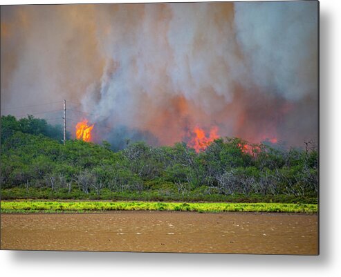 Pond Metal Print featuring the photograph Maui Burning by Anthony Jones