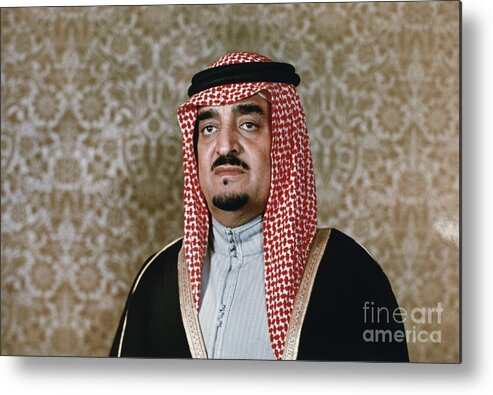 1980-1989 Metal Print featuring the photograph Portrait Of King Fahd by Bettmann