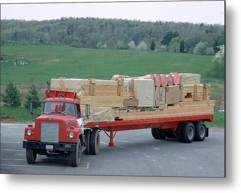 02/08/05 Metal Print featuring the photograph Prefab House On A Flatbed by John Zimmerman
