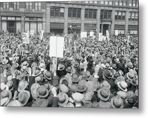 Crowd Of People Metal Print featuring the photograph Protest Against Death Sentence Of Sacco by Bettmann
