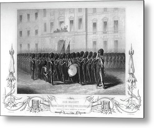 Marching Metal Print featuring the drawing Queen Victoria 1819-1901 Taking Leave by Print Collector