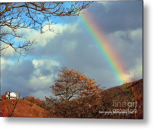 Rainbow Metal Print featuring the photograph Rainbow Over The Ridge by Tami Quigley