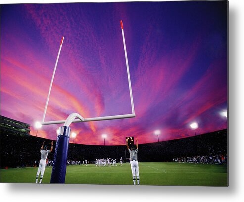 Authority Metal Print featuring the photograph Referees Signaling Field Goal At by David Madison