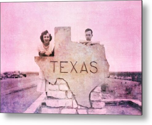 Affordable Metal Print featuring the photograph Retro Roadrip Texas by Judy Kennedy