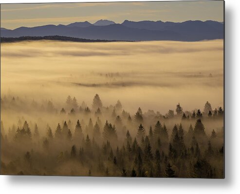Valley Metal Print featuring the photograph Right Before Sunrise by Norbert Maier