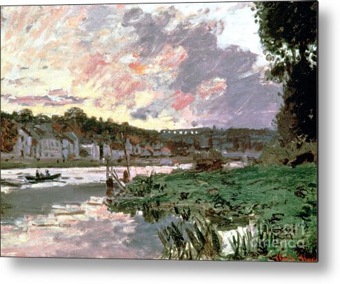 Time Of Day Metal Print featuring the drawing River Seine At Bougival, C1870. Artist by Print Collector