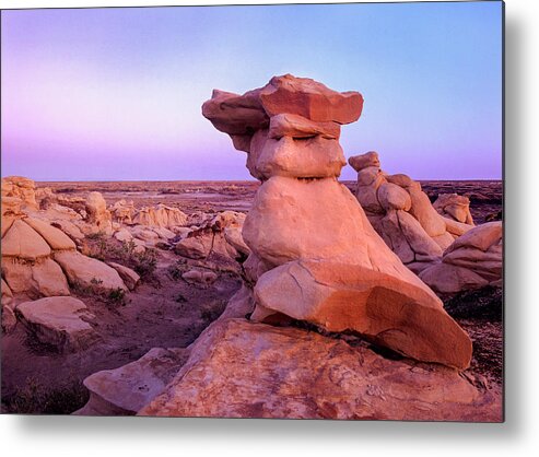 00586239 Metal Print featuring the photograph Rock Formations, Bisti Badlands, New Mexico by Tim Fitzharris