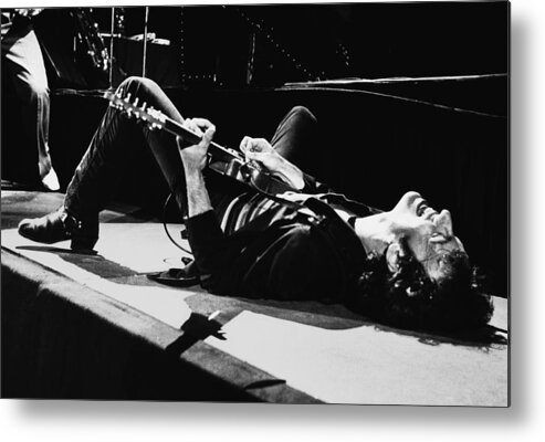 Bruce Springsteen Metal Print featuring the photograph Rock Singer Bruce Springsteen In Concert by George Rose