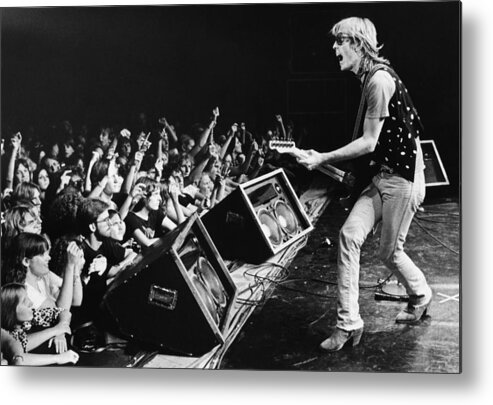 Rock Music Metal Print featuring the photograph Rock Singer Tom Petty In Concert by George Rose