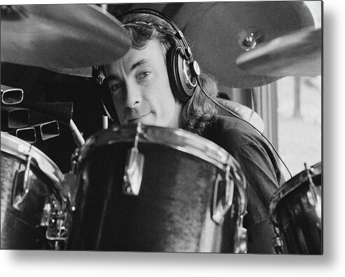 Music Metal Print featuring the photograph Rush Recording Permanent Waves by Fin Costello