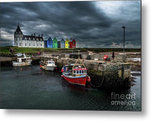 Accommodation Metal Print featuring the photograph Scenic Harbor At John o'Groats In Scotland by Andreas Berthold