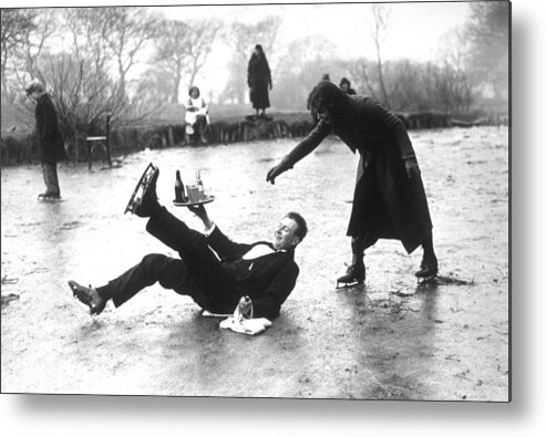 Recreational Pursuit Metal Print featuring the photograph Skating Waiter by E. Dean