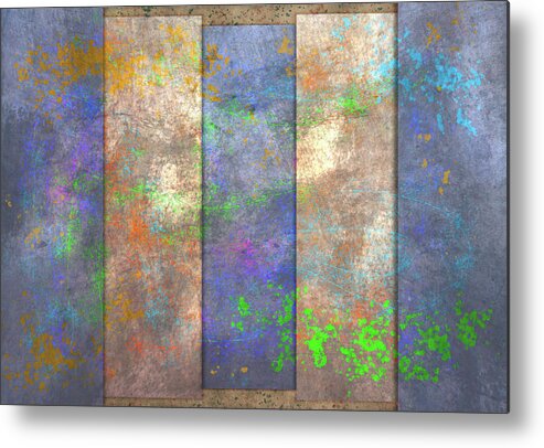 Abstract Metal Print featuring the digital art Slats and Slash by Jason Fink