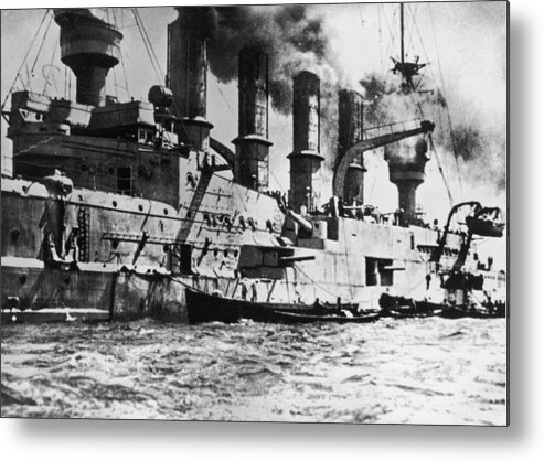 Battle Of The Falkland Islands Metal Print featuring the photograph S.m.s Scharnhorst by Fotosearch