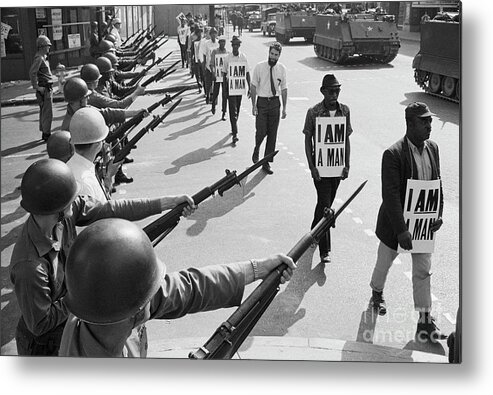 Marching Metal Print featuring the photograph Soldiers At Civil Rights Protest by Bettmann