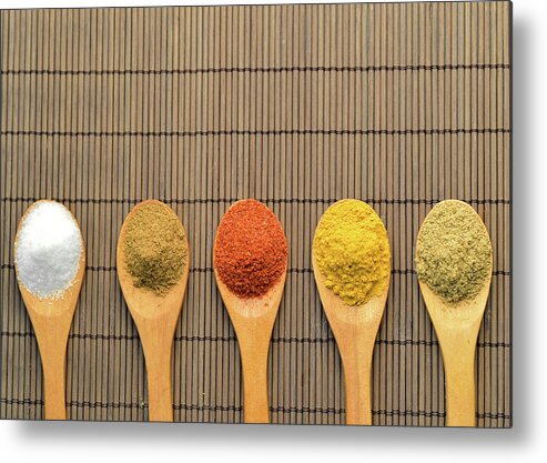 Five Objects Metal Print featuring the photograph Spices by Photo By Bhaskar Dutta