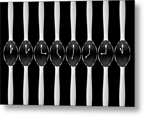 Watch Metal Print featuring the photograph Spoons Abstract: Time by Jacqueline Hammer