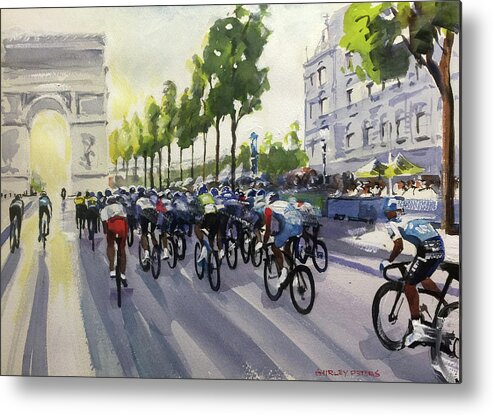 Stage 21 Into The Light Letour Metal Print featuring the painting Stage 21 Into the Light by Shirley Peters