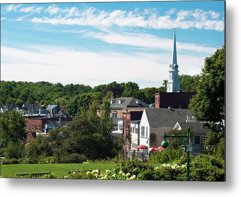 Camden Metal Print featuring the photograph Steeple And Buildings In Camden, Me by Gregobagel