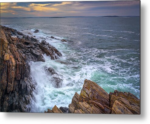 Bailey Island Metal Print featuring the photograph Stormy Dawn at Giant's Stairs by Kristen Wilkinson