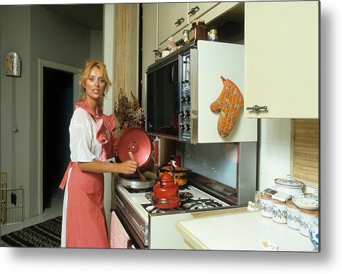 1980-1989 Metal Print featuring the photograph Sybil Danning On Cooking With The Stars by Donaldson Collection