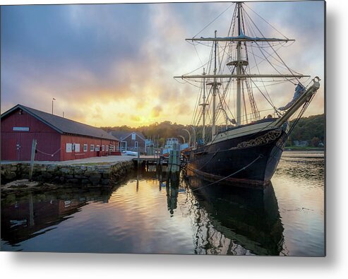Tall Ship Metal Print featuring the photograph Tall Ship in Mystic Seaport by Cliff Wassmann
