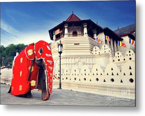 Painter Metal Print featuring the photograph Temple Of The Tooth Of Buddha, Kandy by Surangaw