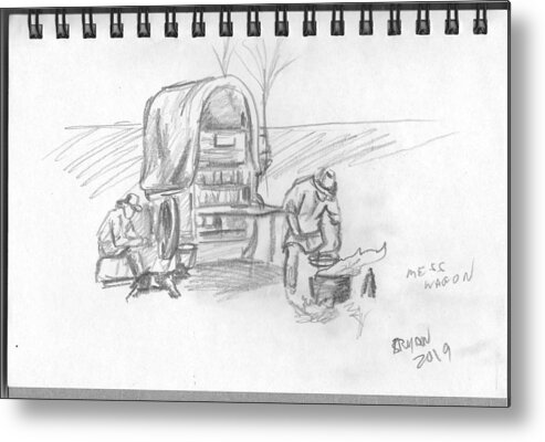 Chuck Wagon Metal Print featuring the drawing The Churck Wagon by Bryan Bustard