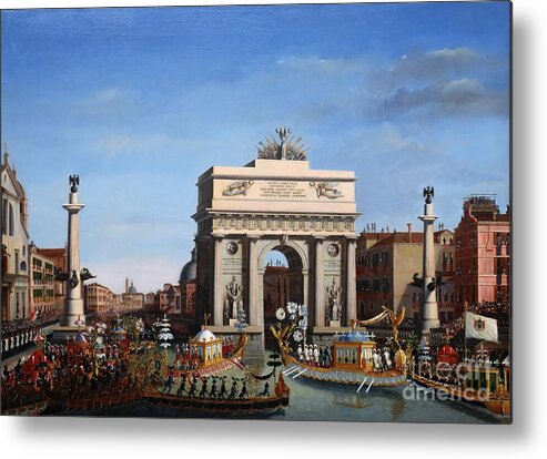 Oil Painting Metal Print featuring the drawing The Entry Of Napoleon Into Venice by Heritage Images
