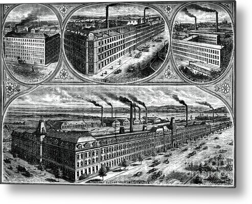 Singer Metal Print featuring the drawing The Factories Of The Singer by Print Collector