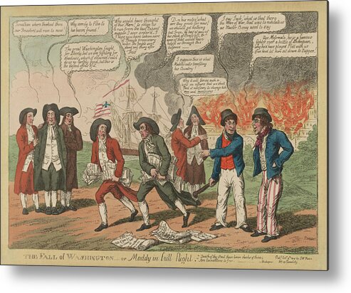 War Of 1812 Metal Print featuring the painting The fall of Washington by S.W. Fores