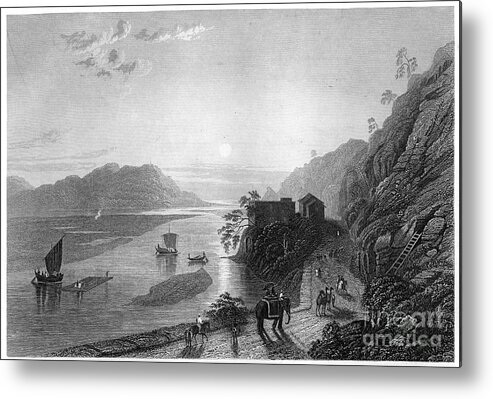 Event Metal Print featuring the drawing The Ganges Entering The Plains by Print Collector