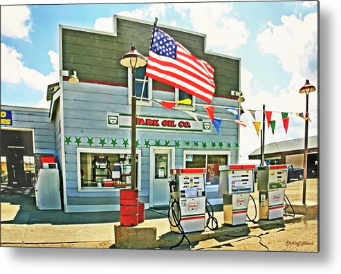 Good Ol Days. Service Station Metal Print featuring the photograph The Good Ol Days by Shirley Heier