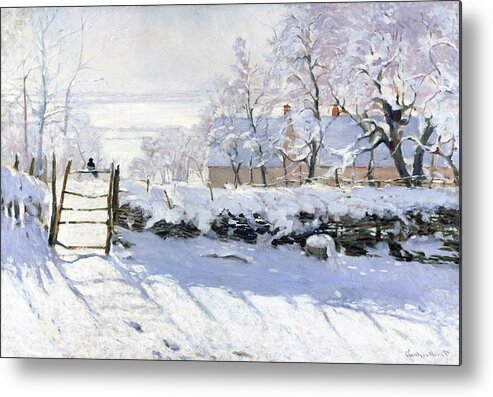 Claude Monet Metal Print featuring the painting The Magpie - Digital Remastered Edition by Claude Monet