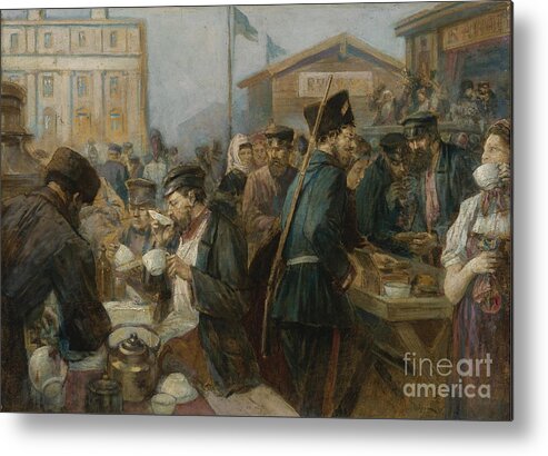 Pub Metal Print featuring the drawing The Meal In Saint Petersburg by Heritage Images