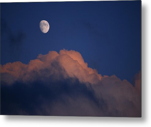 Scenics Metal Print featuring the photograph The Moon And Cloud by Imagenavi