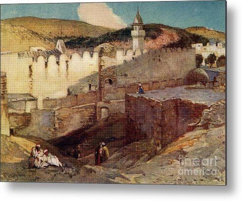 Shadow Metal Print featuring the drawing The Mosque At Hebron Over The Cave by Print Collector