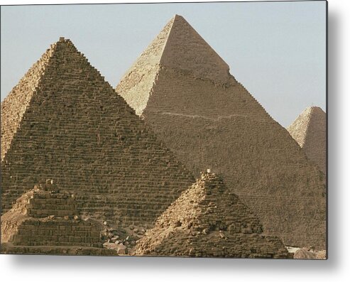 1980-1989 Metal Print featuring the photograph The Pyramids Of Giza, In Giza, Egypt - by Francois Le Diascorn