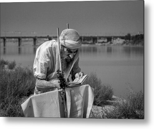 #iran #ahvaz #karunriver #baptism #religion #leader Metal Print featuring the photograph The Religious Leader by Sima Fazel