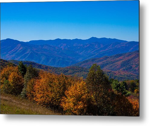 Max Patch Metal Print featuring the photograph The View from Max Patch Mountain in the Fall by L Bosco
