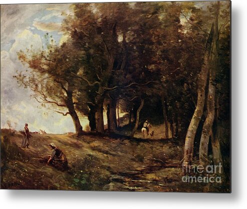 Concepts & Topics Metal Print featuring the drawing The Wood Gatherers, C1843 by Print Collector