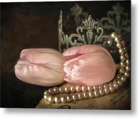 Tulips And Pearls Metal Print featuring the photograph Tulips and Pearls by Cindi Ressler