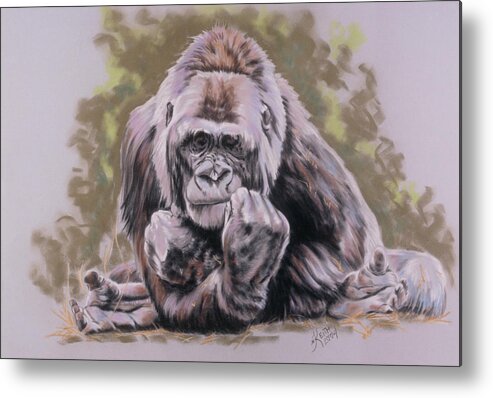 Gorilla Metal Print featuring the painting Um-m-m by Barbara Keith