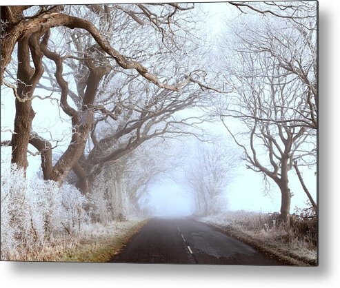 Frost Metal Print featuring the photograph Uninviting Road. by Tony Messner